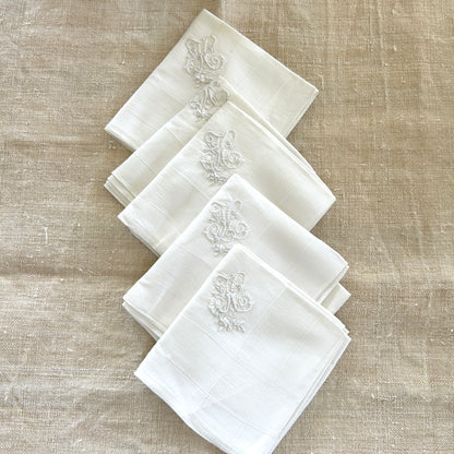 Early Linen Handkerchiefs / JC Monogram?