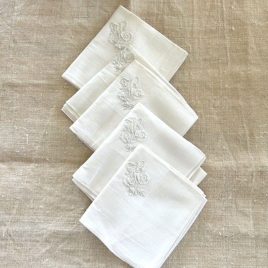 Early Linen Handkerchiefs / JC Monogram?