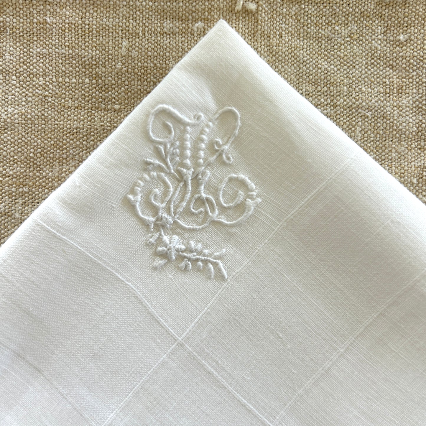 Early Linen Handkerchiefs / JC Monogram?