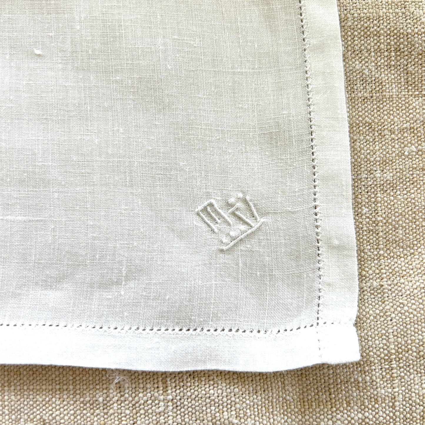 Vintage Handkerchiefs / Set of 4 / MV Monogram