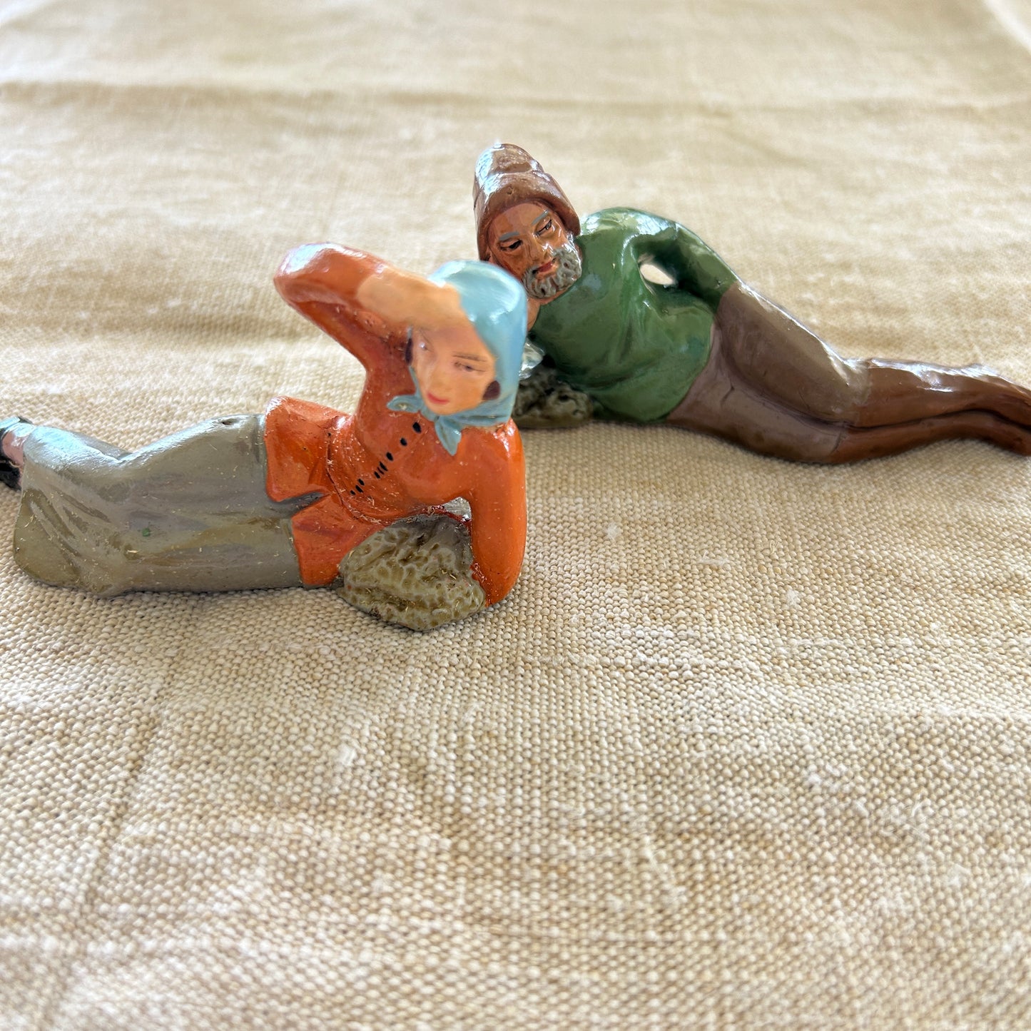 Vintage Fisherman and Fisherwoman