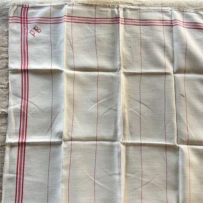 Vintage French Tea Towel - PB Monogram - Set of Two
