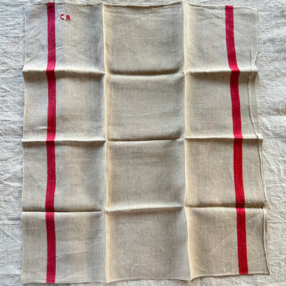 Vintage French Tea Towels - CM Monogram - Set of Two