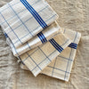 Vintage French Blue Striped Tea Towels - Unused Stock - Set of Two