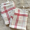 Vintage French Tea Towels - ME Monogram - Set of Three
