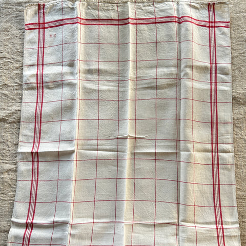Vintage French Tea Towels - ME Monogram - Set of Three