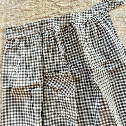 Vintage Black and White Gingham French Apron