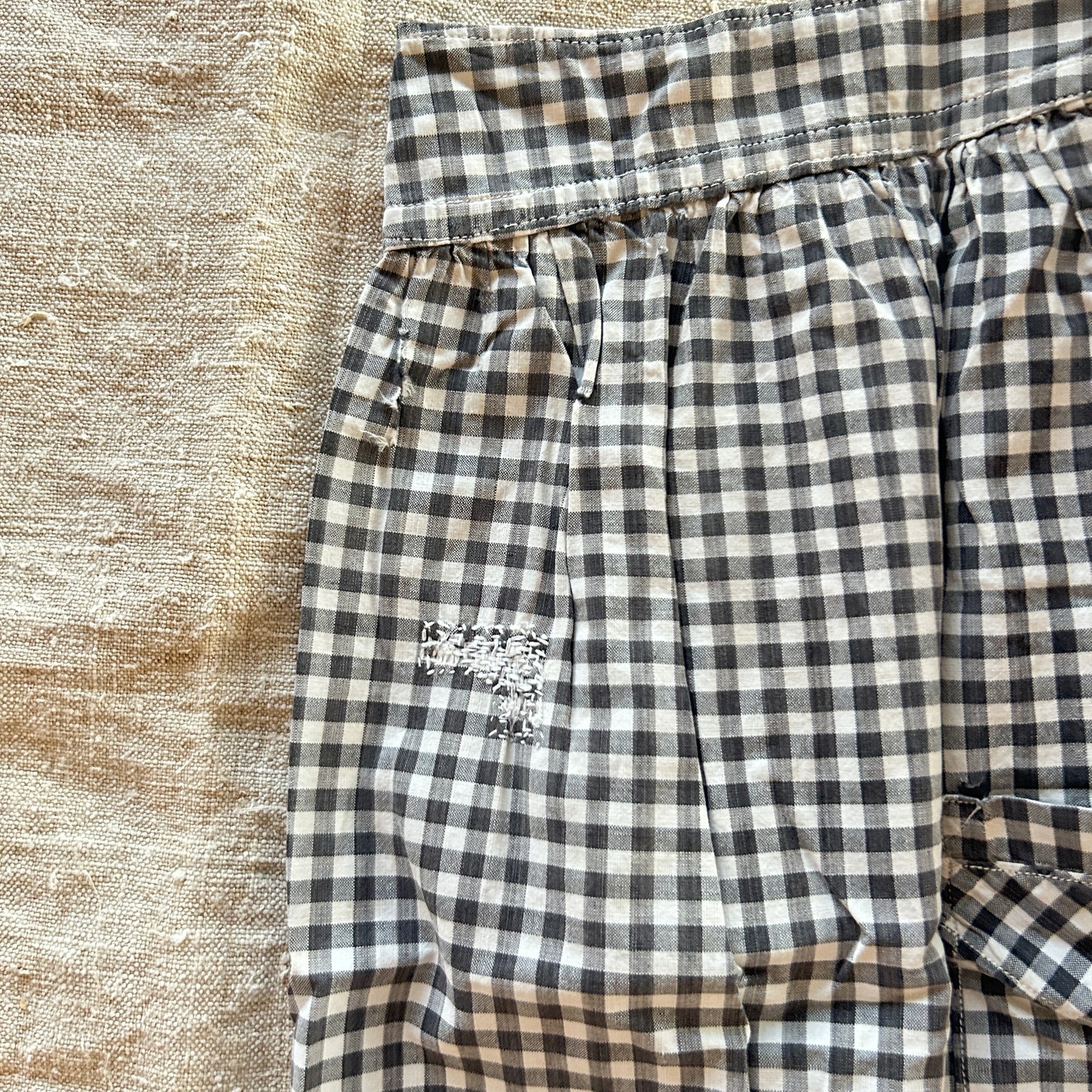 Vintage Black and White Gingham French Apron