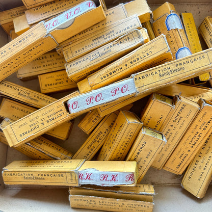 Vintage French Laundry Cotton Tape with Monograms