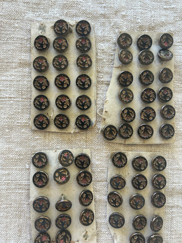 Antique Floral Glass Buttons
