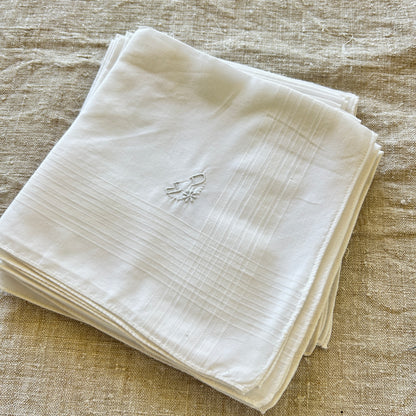 Cotton Handkerchiefs - Unused Stock - Set of Two / JD Monogram