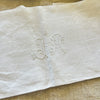 Vintage White Damask Napkins - Set of Nine / JM Monogram