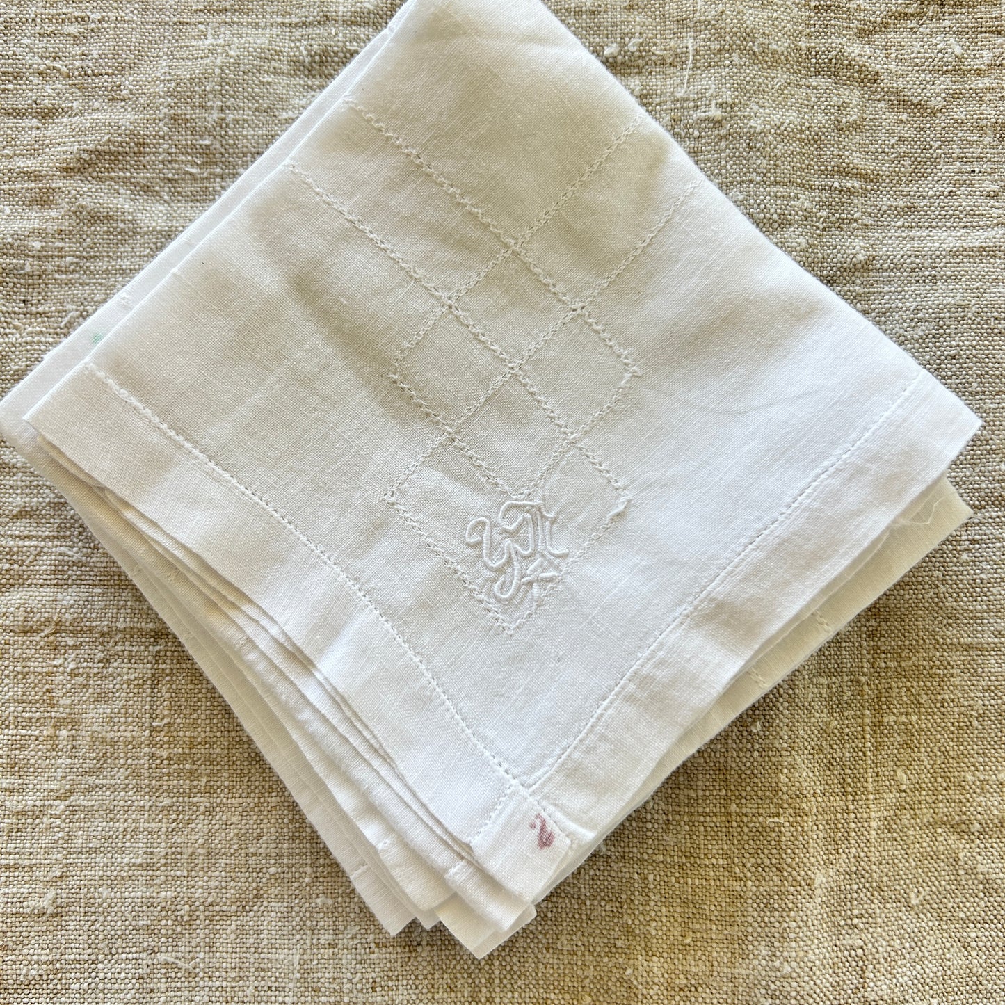 Vintage Linen Handerchiefs / Set of Two / YM Monogram