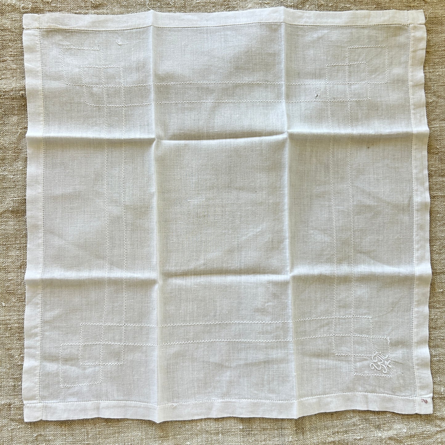 Vintage Linen Handerchiefs / Set of Two / YM Monogram