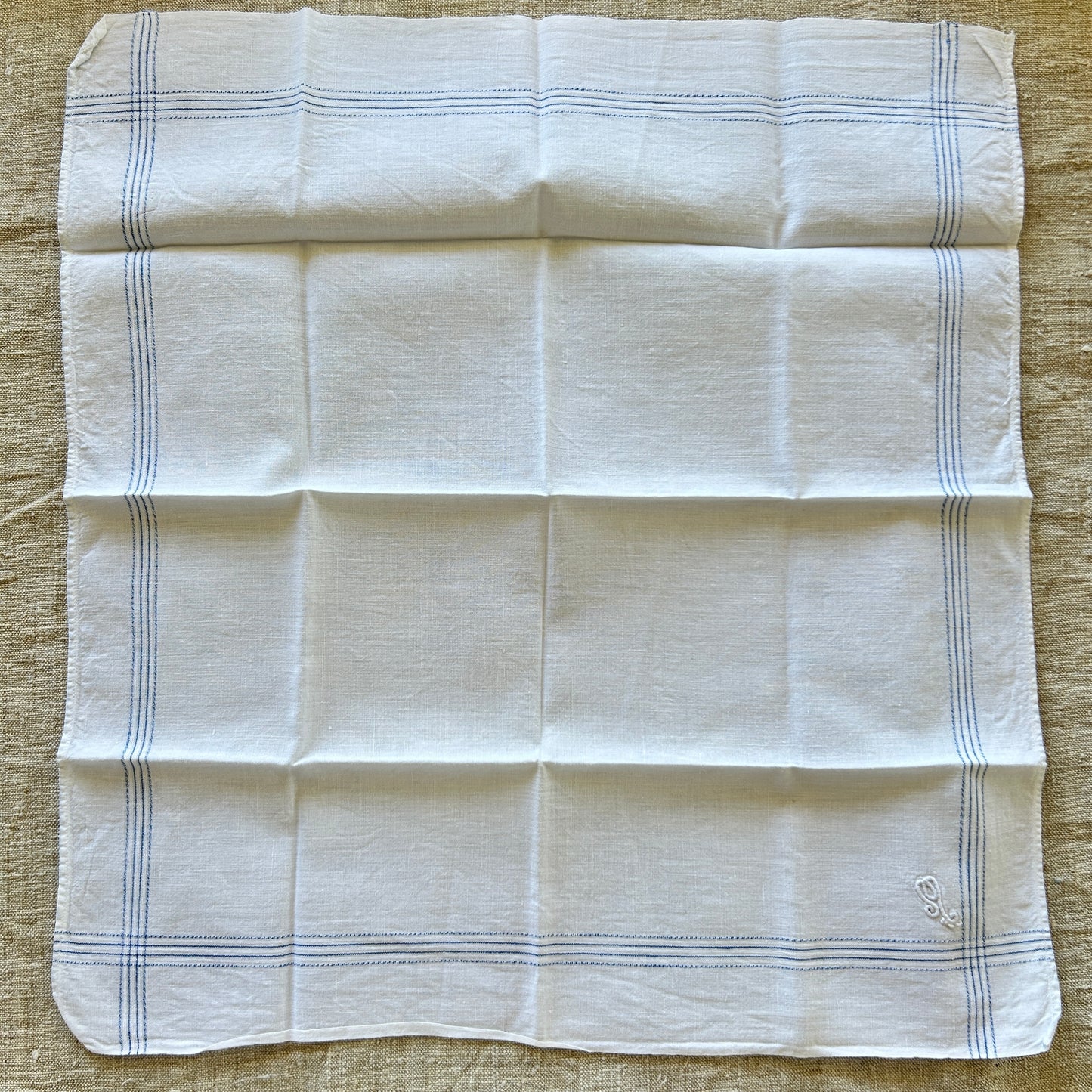 Vintage Linen Handkerchiefs / Set of Two / M Monogram?