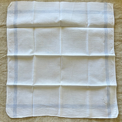 Vintage Linen Handkerchiefs / Set of Two / M Monogram?