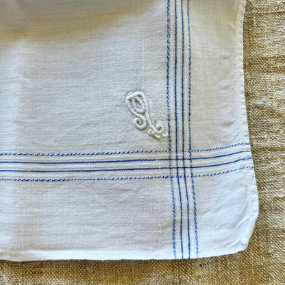Vintage Linen Handkerchiefs / Set of Two / M Monogram?