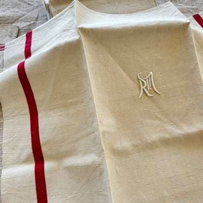 Vintage Metis Torchons / Set of 7 / RM Monogram