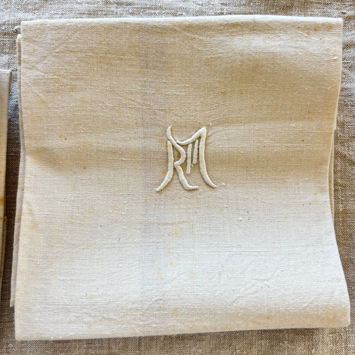 Vintage Metis Torchons / Set of 7 / RM Monogram