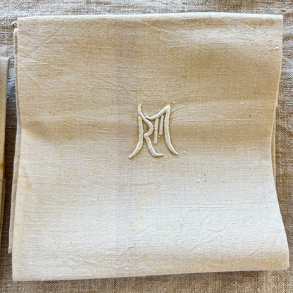 Vintage Metis Torchons / Set of 7 / RM Monogram
