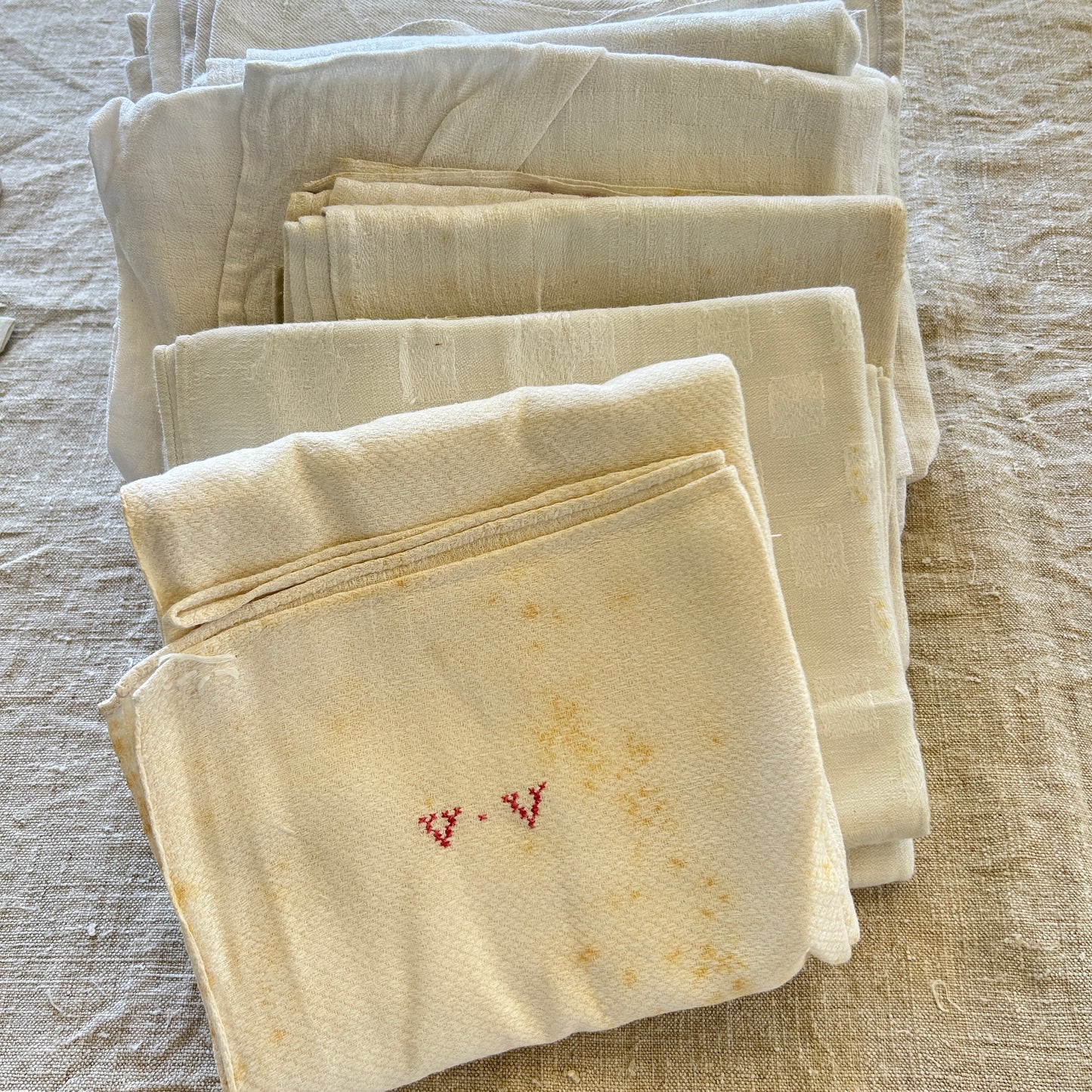 Box of Antique French Linen - Limited Quantities!