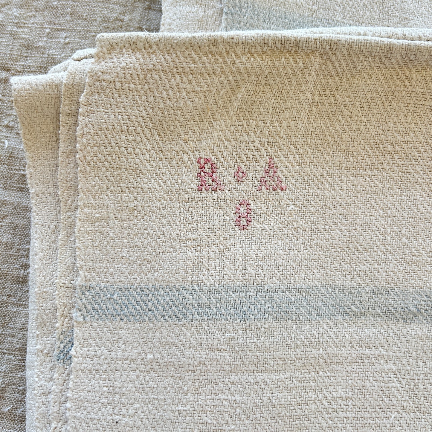 Hemp Tablecovers / Set of Two / RA 8 Monogram