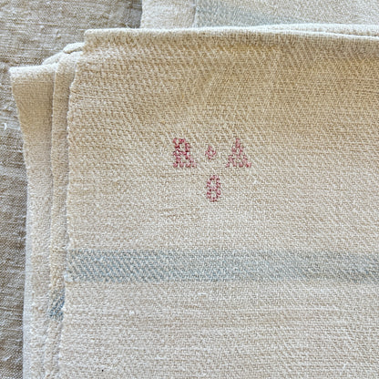 Hemp Tablecovers / Set of Two / RA 8 Monogram