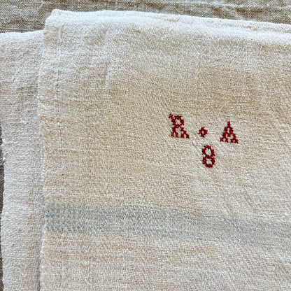 Hemp Tablecovers / Set of Two / RA 8 Monogram
