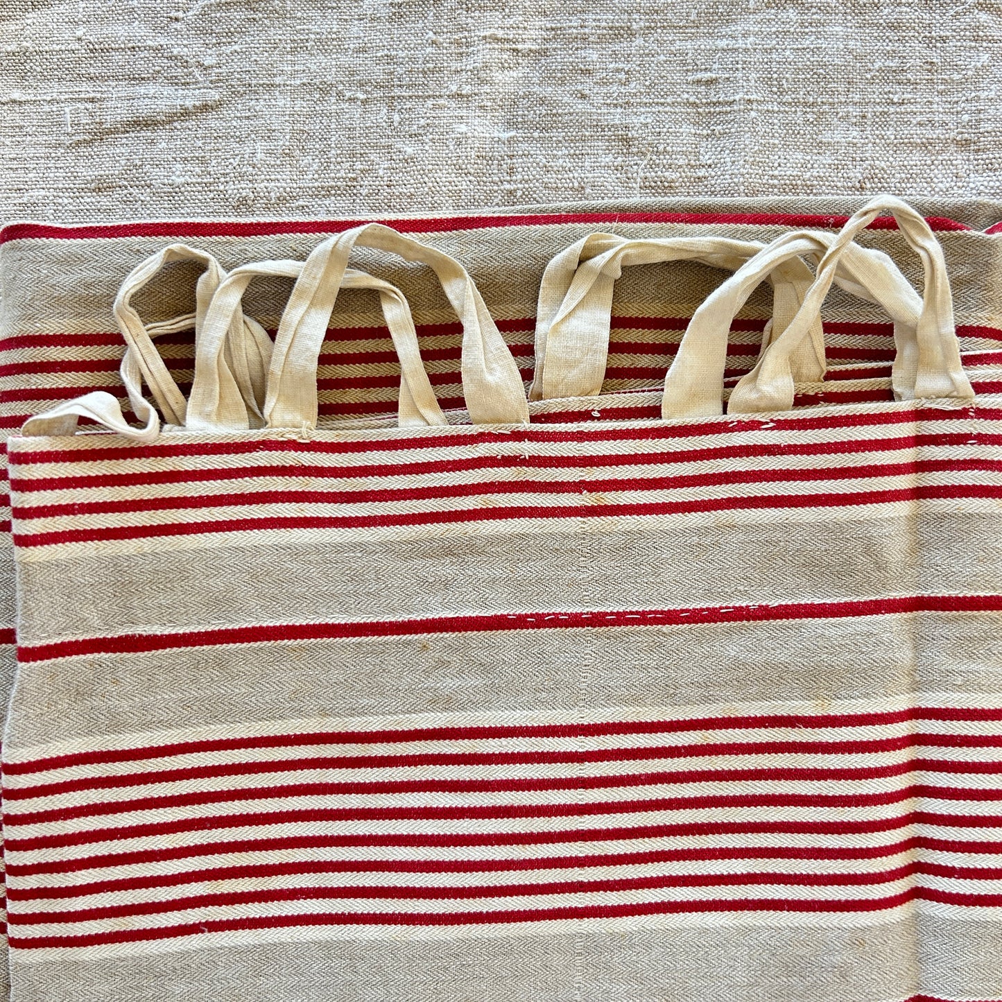 Early French Linen Ticking Sack?