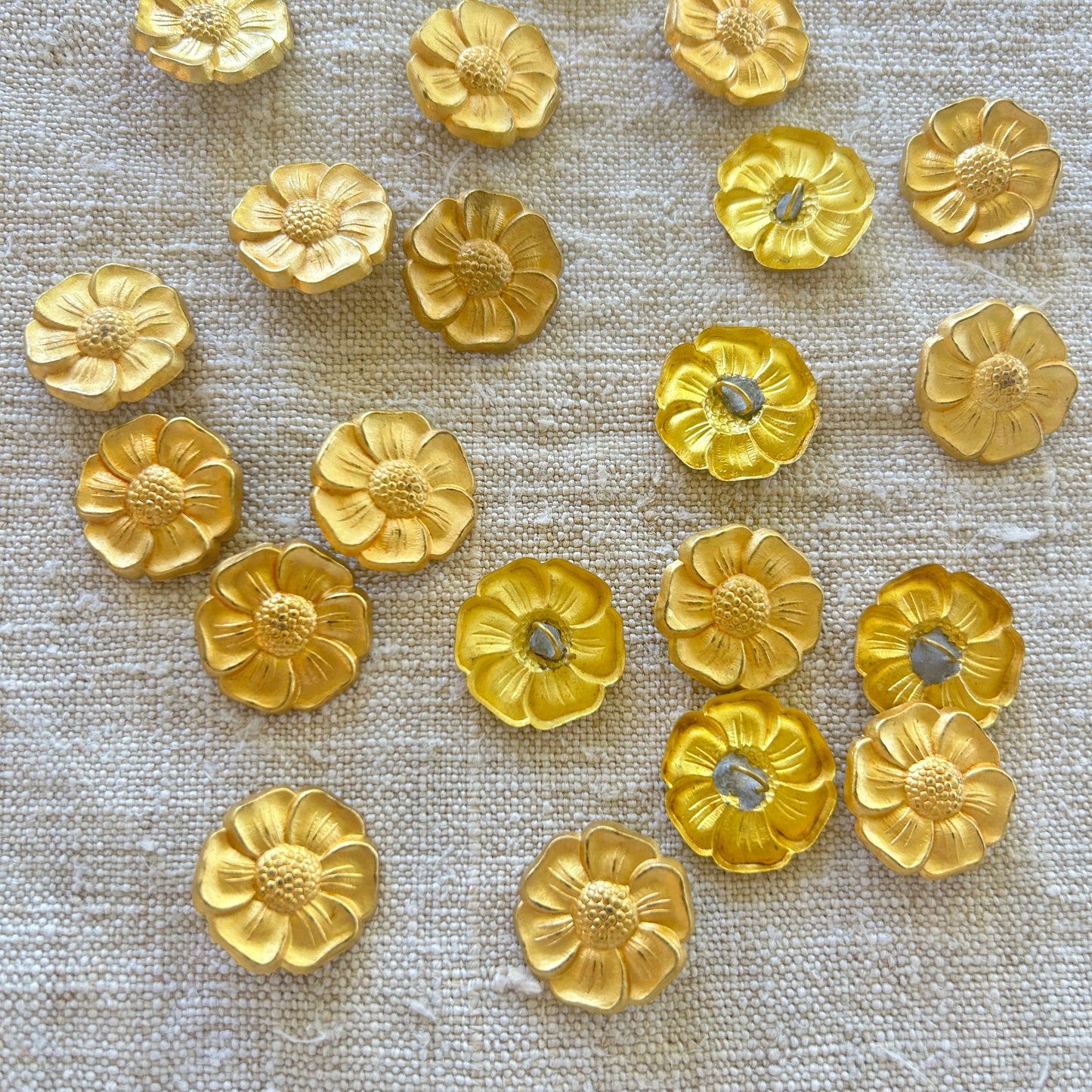Vintage Brass Flower Buttons