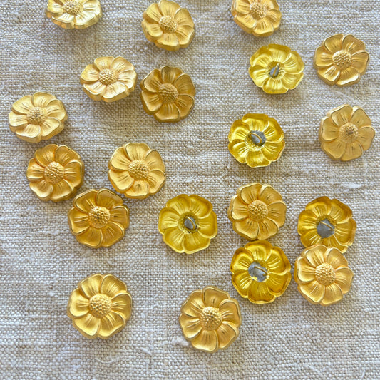 Vintage Brass Flower Buttons