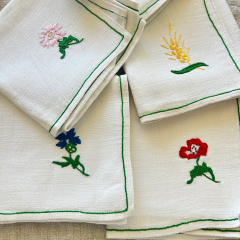 Vintage French Napkin / Set of Six