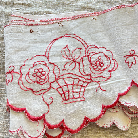 Vintage French Shelf Liner - Orange Bouquet