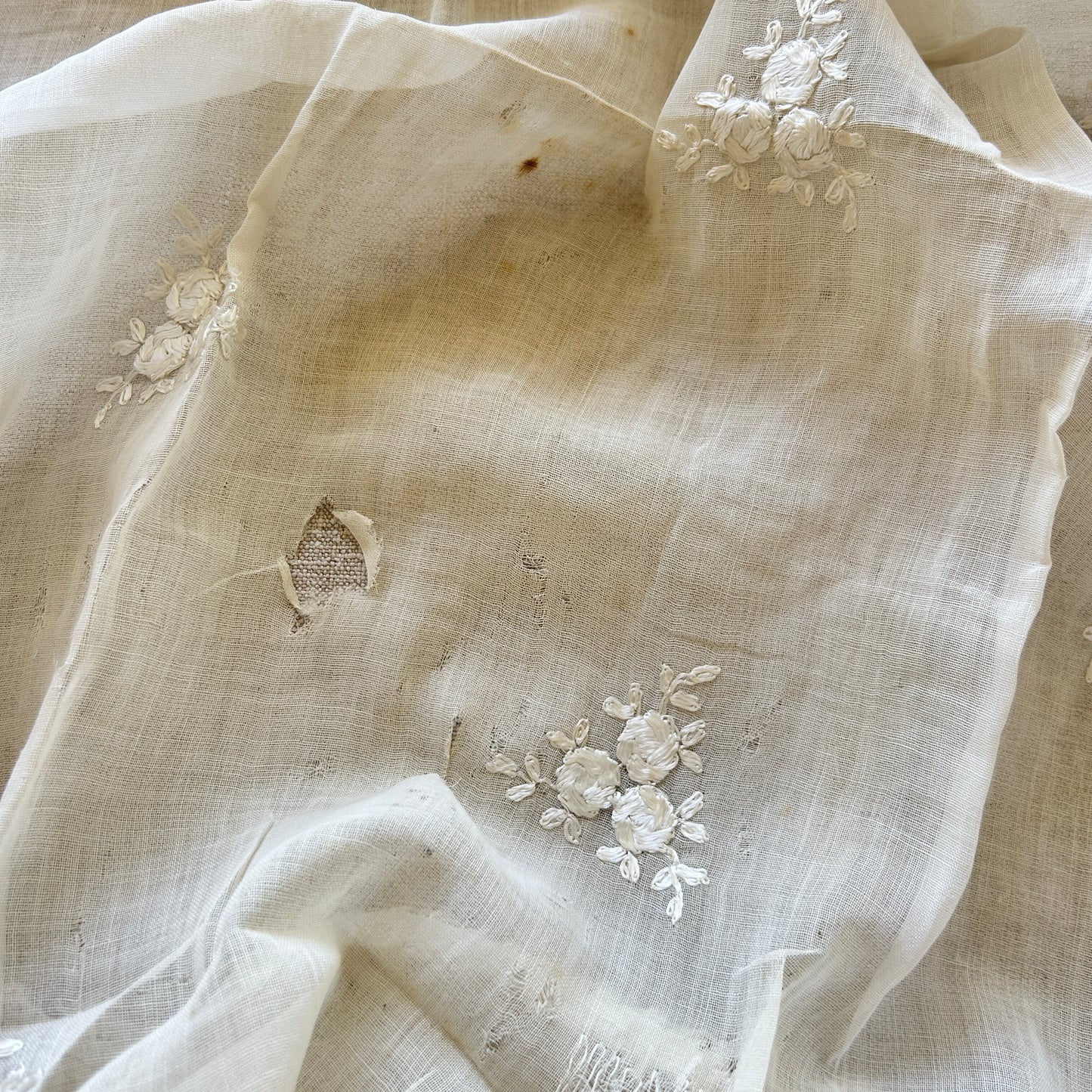Antique French Embroidered Panel