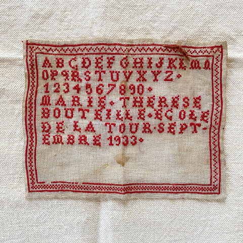 Vintage Redwork Sampler C