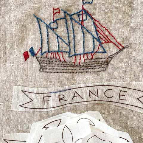 French Souvenir Stick and Stitch Embroidery Motifs