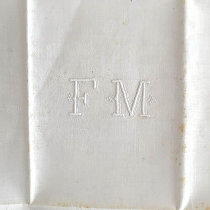 Linen Damask Napkin Set of Four - FM Monogram