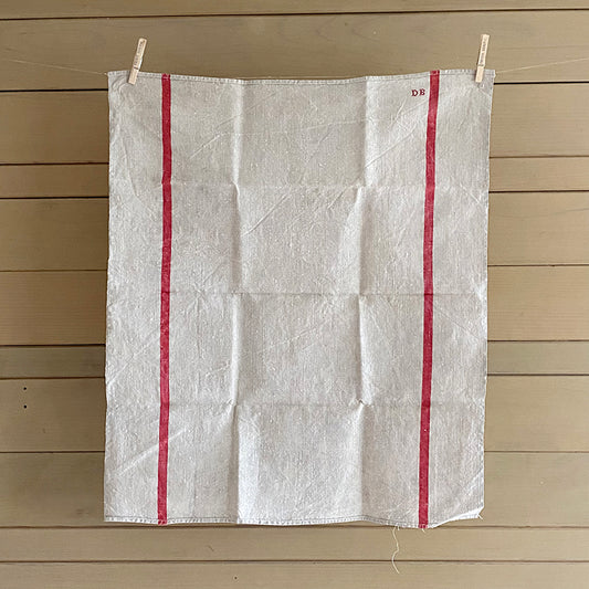 Antique Linen Torchons - Set of Three - DB Monogram