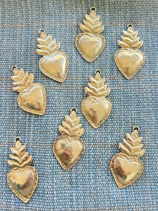 German Silver Heart Milagro