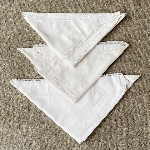 Antique French Cotton Scarves - Set of Three