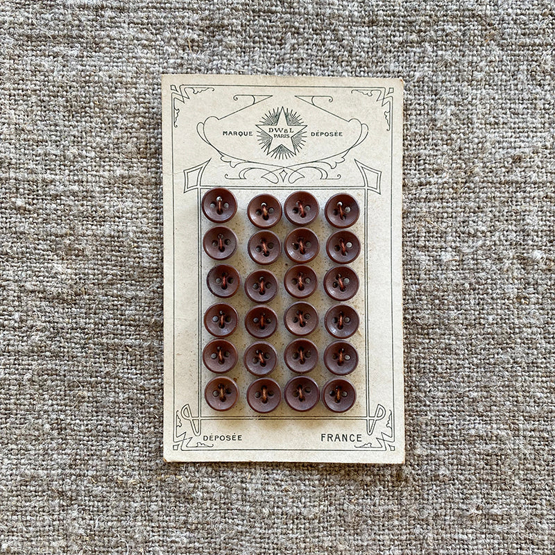 Vintage French Buttons - Brown