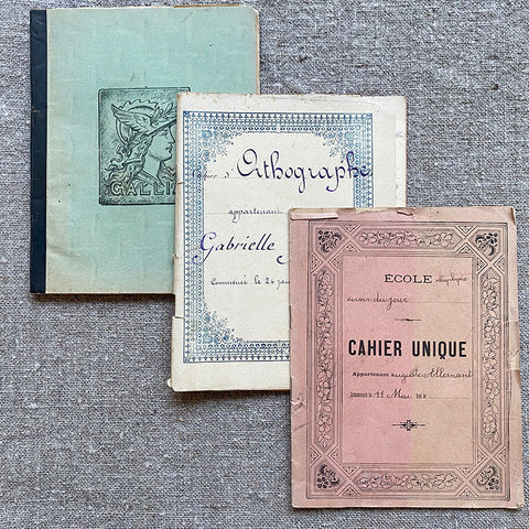 Antique French School Books - Set of Three