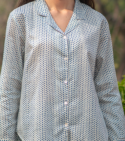 Esprit de Provence Pajamas - Blue Laurel Dotty