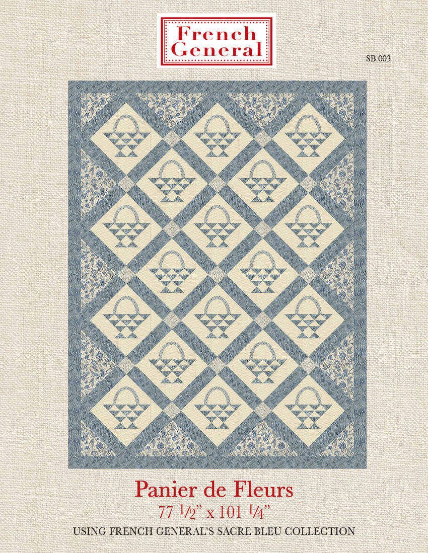 Sacre Bleu - Panier de Fleur Quilt Pattern Instructions