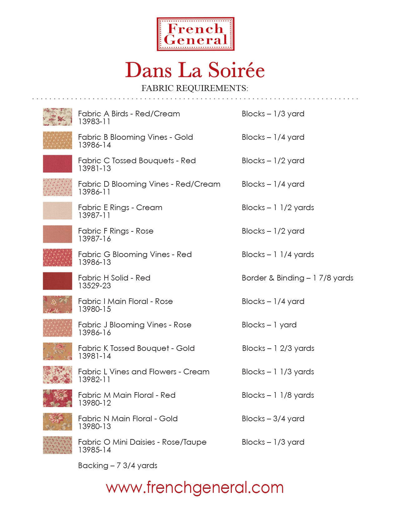 Joie De Vivre - Dans La Soiree Pattern Instructions