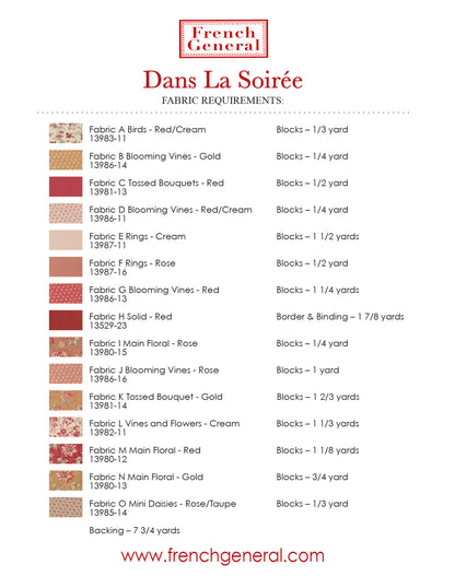 Joie De Vivre - Dans La Soiree Pattern Instructions