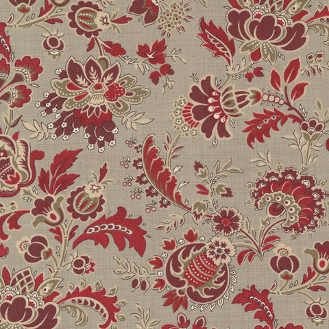 Bonheur De Jour Pearl Faded Red  Moda Fabric 13911 18