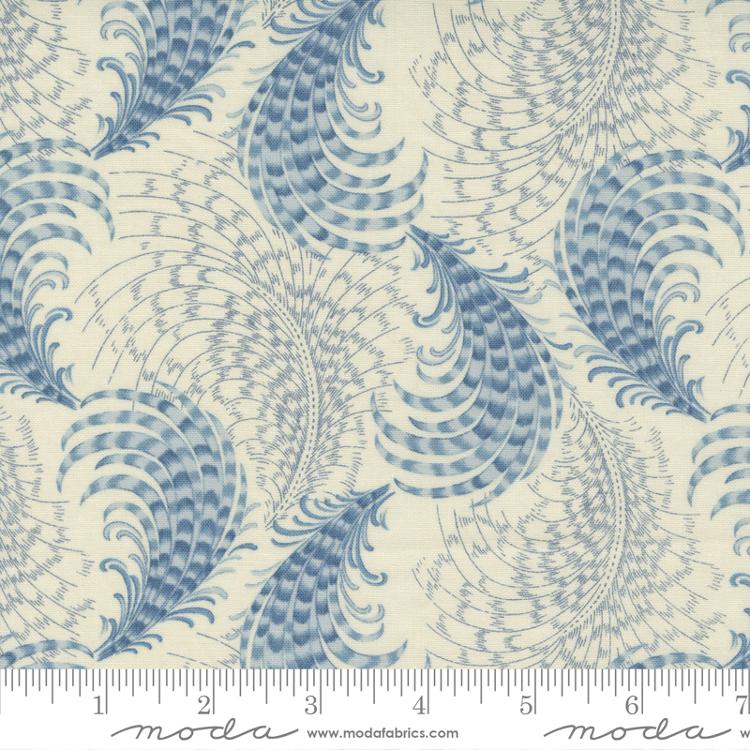 French Sashiko Fabric by Moda - Indigo on Pearl