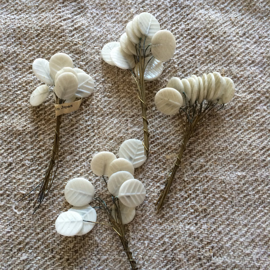 Vintage Glass Leaves - Small / Chalk White