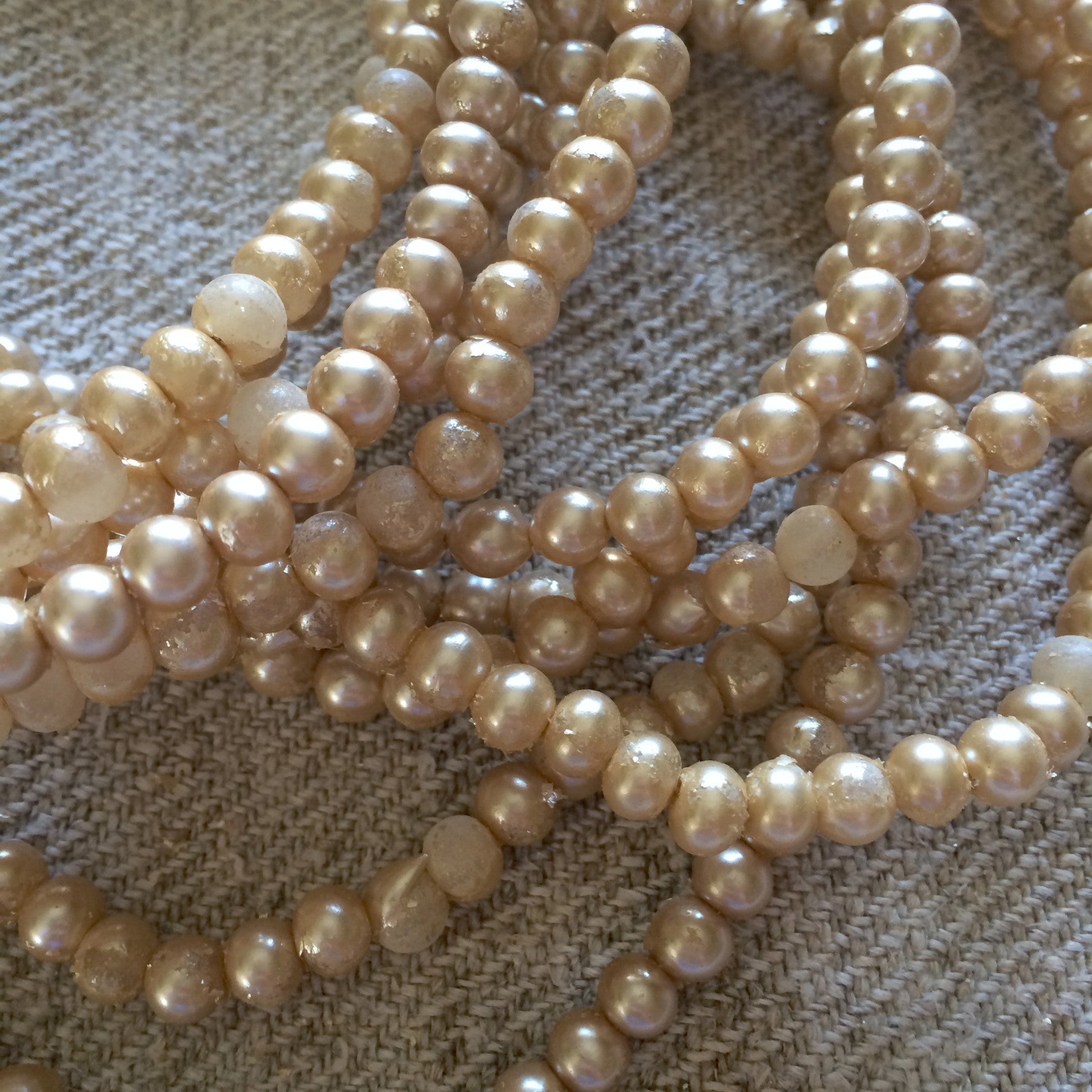 Vintage Glass Pearls - Old and Chippy
